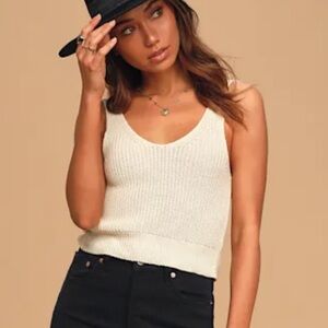 Lulu's Cream Knit Tank Top